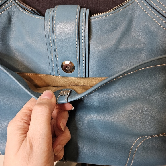 Coach Factory Blue Leather Hobo Bag Hampton Soho NWOT Vintage Y2K - Picture 8 of 14
